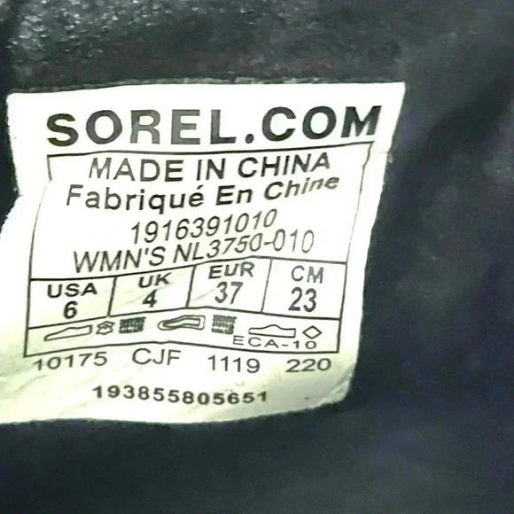 Sorel Black Size 6 Joan of Arctic Next Lite Strap Puffy Boots Hi-Top Black Shiny - Picture 8 of 11